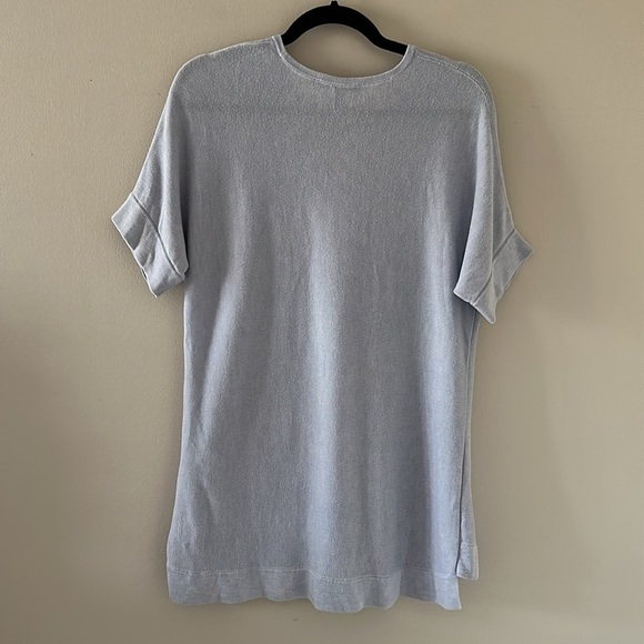 Eileen Fisher Tencel Blend Tunic Sweater Top Short Sleeve Sz Medium Minimalist - Picture 3 of 8